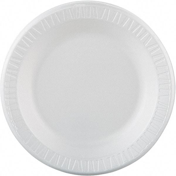 DART - Foam Dinnerware Plate, 10-1/4" - White - Exact Industrial Supply