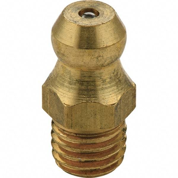 Umeta - 1/4" Drive-In Grease Fitting Straight, No Ball Check, 15/32" Height, 1/8" Shank Length - Exact Industrial Supply