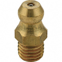 Umeta - 1/4" Drive-In Grease Fitting Straight, No Ball Check, 15/32" Height, 1/8" Shank Length - Exact Industrial Supply