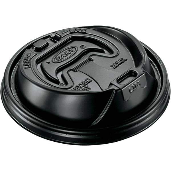 DART - Hot Cup Lids, 12-24 oz Cups - Black - Exact Industrial Supply