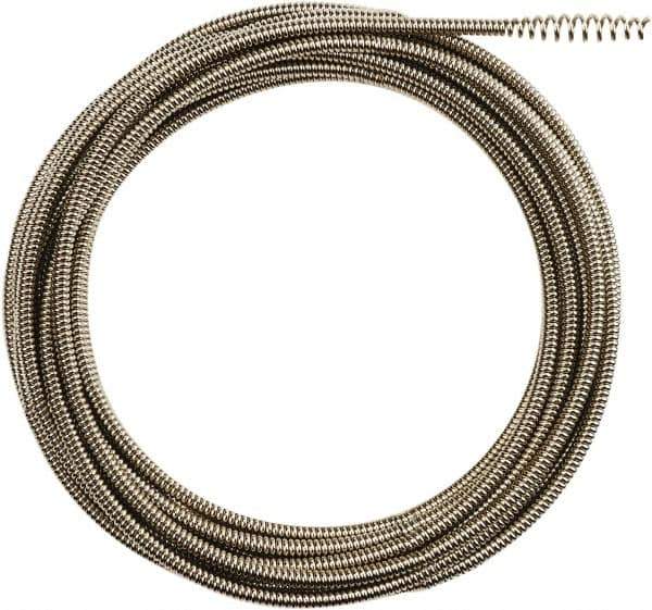 Milwaukee Tool - 5/16" x 25' Drain Cleaning Machine Cable - Inner Core Bulb Auger, 1-1/4" to 2-1/2" Pipe, Use with Milwaukee M18 Drain Snakes - Exact Industrial Supply