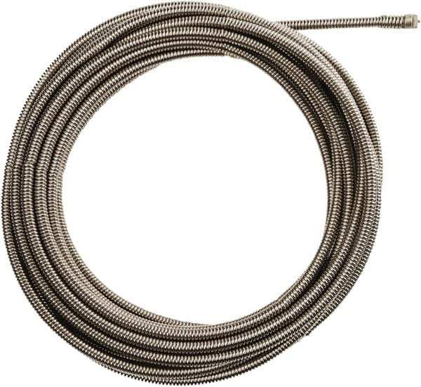 Milwaukee Tool - 3/8" x 25' Drain Cleaning Machine Cable - Inner Core, 1-1/4" to 2-1/2" Pipe, Use with Milwaukee M18 Drain Snakes - Exact Industrial Supply