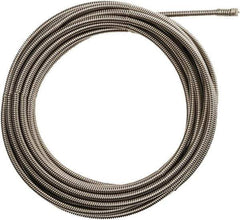 Milwaukee Tool - 3/8" x 25' Drain Cleaning Machine Cable - Inner Core, 1-1/4" to 2-1/2" Pipe, Use with Milwaukee M18 Drain Snakes - Exact Industrial Supply