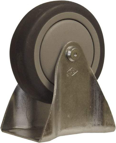 Snap-Loc - 4" Diam x 1" Wide x 5" OAH Top Plate Mount Rigid Caster - Polyurethane, 375 Lb Capacity, Ball Bearing, 1-3/4 X 2-7/8" Plate, Round Stem - Exact Industrial Supply