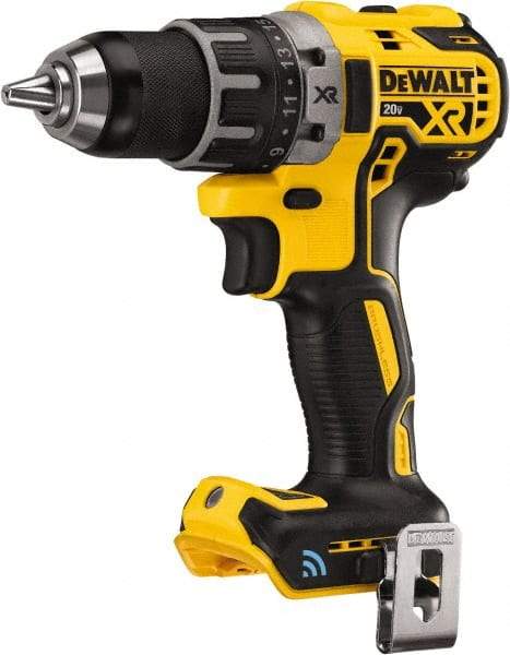 DeWALT - 20 Volt 1/2" Chuck Pistol Grip Handle Cordless Drill - 0-2000 RPM, Keyless Chuck, Reversible, Lithium-Ion Batteries Not Included - Exact Industrial Supply