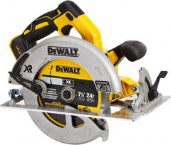 DeWALT - 20 Volt, 7-1/4" Blade, Cordless Circular Saw - 4,000 RPM, Lithium-Ion Batteries Not Included - Exact Industrial Supply