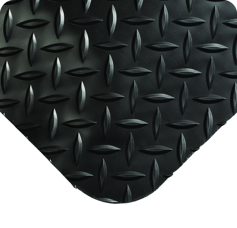 UltraSoft Diamond-Plate 5' x 75' Black Work Mat - Exact Industrial Supply