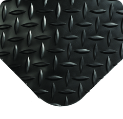 UltraSoft Diamond-Plate 3' x 75' Black Work Mat - Exact Industrial Supply