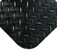 UltraSoft Diamond-Plate 4' x 75' Black Work Mat - Exact Industrial Supply