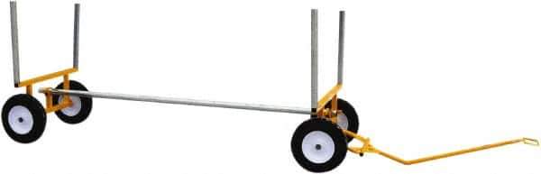 Snap-Loc - 2,000 Lb Capacity Steel Wagon Truck - Steel Deck, 30" OAW, 32" Platform Length x 9-1/2" Platform Height, Rubber Casters - Exact Industrial Supply