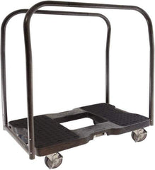 Snap-Loc - 1,500 Lb Capacity Steel Panel Cart - Polyethylene/Polypropylene Plastic Deck, 20-1/2" OAW, 32" Platform Length x 9-1/2" Platform Height, Rubber Casters - Exact Industrial Supply