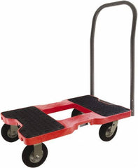 Snap-Loc - 1,500 Lb Capacity Steel Convertible Hand Truck - Polyethylene/Polypropylene Plastic Deck, 20-1/2" OAW, 32" Platform Length x 9-1/2" Platform Height, Rubber Casters - Exact Industrial Supply