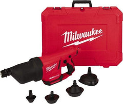 Milwaukee Tool - 12V Lithium-Ion Battery Battery Drain Cleaning Machine - For 1" to 4" Pipe - Exact Industrial Supply