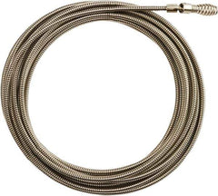 Milwaukee Tool - 1/4" x 25' Drain Cleaning Machine Cable - Inner Core Bulb Auger, 1-1/4" to 2-1/2" Pipe, Use with Milwaukee Drain Cleaning Tools - Exact Industrial Supply