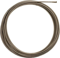 Milwaukee Tool - 3/8" x 50' Drain Cleaning Machine Cable - Inner Core, 1-1/4" to 2-1/2" Pipe, Use with Milwaukee Drain Cleaning Tools - Exact Industrial Supply