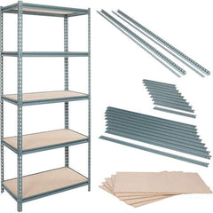 Value Collection - 36" Wide, 36 High, Open Shelving Accessory/Component - Particle Board, Use with Boltless Storage Rack - Exact Industrial Supply