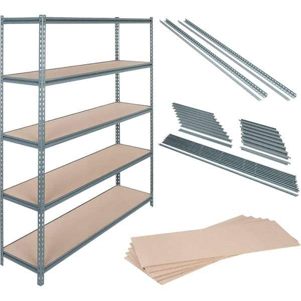 Value Collection - 24" Wide, 18 High, Open Shelving Accessory/Component - 16 Gauge Steel, Powder Coat Finish, Use with Boltless Storage Rack - Exact Industrial Supply