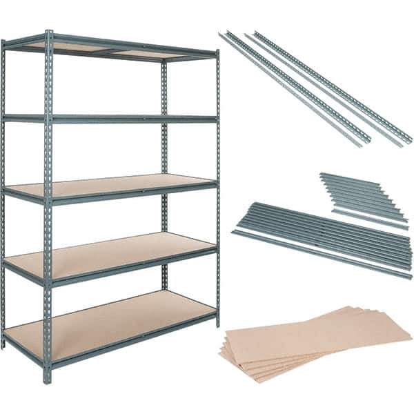 Value Collection - 60" Wide, 36 High, Open Shelving Accessory/Component - Particle Board, Use with Boltless Storage Rack - Exact Industrial Supply