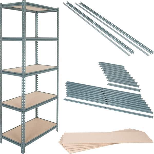 Value Collection - 72" Wide, 36 High, Open Shelving Accessory/Component - Particle Board, Use with Boltless Storage Rack - Exact Industrial Supply