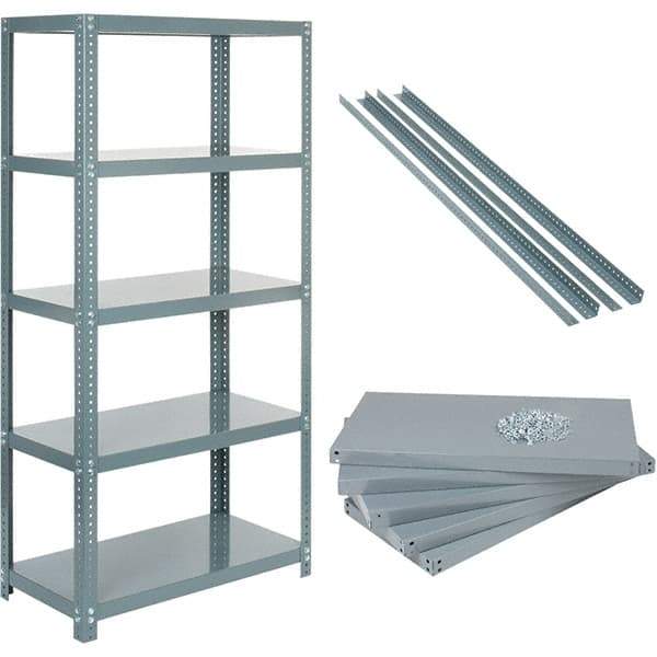 Value Collection - 36" Wide, 1-15/16 High, Open Shelving Accessory/Component - 14 Gauge Steel, Powder Coat Finish, Use with High Capacity Storage Racks - Exact Industrial Supply