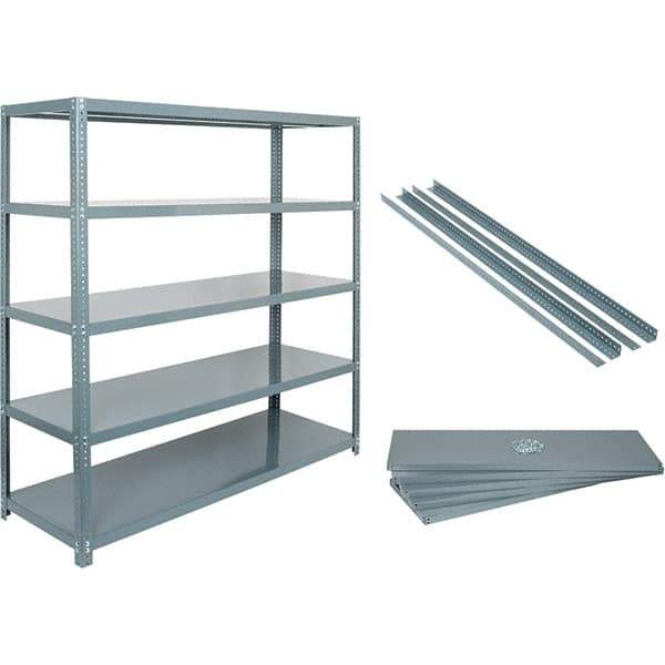 Value Collection - 60" Wide, 1-15/16 High, Open Shelving Accessory/Component - 14 Gauge Steel, Powder Coat Finish, Use with High Capacity Storage Racks - Exact Industrial Supply
