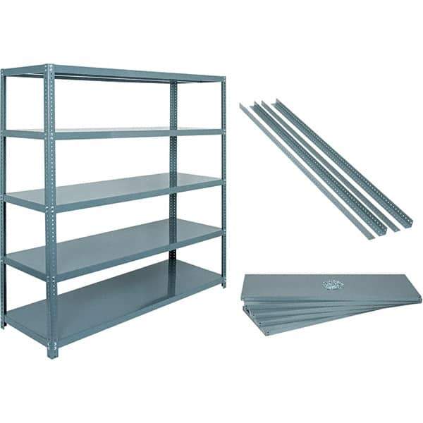 Value Collection - 72" Wide, 1-15/16 High, Open Shelving Accessory/Component - 14 Gauge Steel, Powder Coat Finish, Use with High Capacity Storage Racks - Exact Industrial Supply