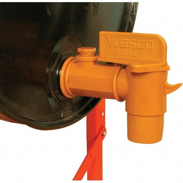 Wesco Industrial Products - 2" NPT Plastic Rigid Drum Faucet - FM Approved, No Arrester, Manual Closing, 8" Long Extension - Exact Industrial Supply
