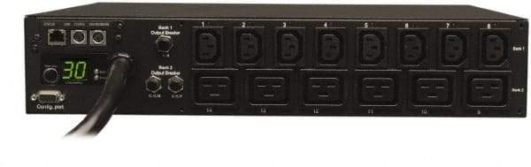 Tripp-Lite - 14 Outlets, 208/240 Volts, 30 Amps, 10' Cord, Power Outlet Strip - Rack Mount, 5-15/20R NEMA Configuration, 19" Strip - Exact Industrial Supply