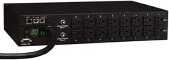 Tripp-Lite - 16 Outlets, 120 VAC30 Amps, 12' Cord, Power Outlet Strip - Rack Mount, 5-15/20R NEMA Configuration, 19" Strip - Exact Industrial Supply
