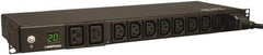 Tripp-Lite - 10 Outlets, 200/240 Volts, 20 Amps, 12' Cord, Power Outlet Strip - Rack Mount, 5-15/20R NEMA Configuration, 19" Strip - Exact Industrial Supply