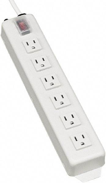 Tripp-Lite - 6 Outlets, 120 VAC15 Amps, 6' Cord, Power Outlet Strip - Keyhole, Tab Mount, 5-15 NEMA Configuration, 13-3/4" Strip - Exact Industrial Supply