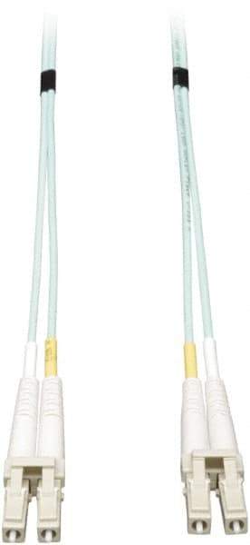 Tripp-Lite - 3' Long, LC/LC Head, Multimode Fiber Optic Cable - Aqua, Use with LAN - Exact Industrial Supply