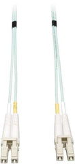 Tripp-Lite - 26' Long, LC/LC Head, Multimode Fiber Optic Cable - Aqua, Use with LAN - Exact Industrial Supply