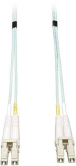 Tripp-Lite - 20' Long, LC/LC Head, Multimode Fiber Optic Cable - Aqua, Use with LAN - Exact Industrial Supply