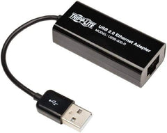 Tripp-Lite - Network Adapter - USB A Male Connector, Black, Use with 10/100Mbps Network - Exact Industrial Supply