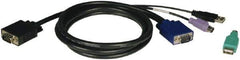 Tripp-Lite - 10' Long, HD15, PS/2, USB A/PS/2 Computer Cable - Black, Male x Male - Exact Industrial Supply
