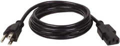 Tripp-Lite - 10', 18/3 Gauge/Conductors, Black Indoor Replacement Cord - 0 Receptacles, 10 Amps, 120 VAC, UL SJT, NEMA 5-15P - Exact Industrial Supply