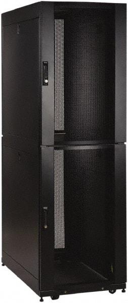 Tripp-Lite - 23.63" Overall Width x 42" Rack Height x 43" Overall Depth Data Cable Enclosure - 3,000 Lb Capacity, Black - Exact Industrial Supply