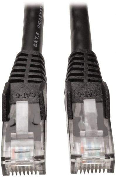 Tripp-Lite - Cat6, 24 AWG, 8 Wires, 550 MHz, Unshielded Network & Ethernet Cable - Black, PVC, 10' OAL - Exact Industrial Supply
