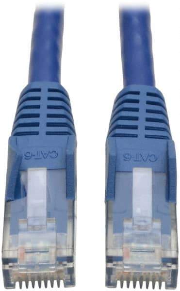Tripp-Lite - Cat6, 24 AWG, 8 Wires, 550 MHz, Unshielded Network & Ethernet Cable - Blue, PVC, 20' OAL - Exact Industrial Supply