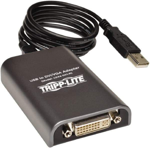 Tripp-Lite - External Multi-Monitor Video Card - USB Connector, Black, Use with Cabling and Video Applications - Exact Industrial Supply