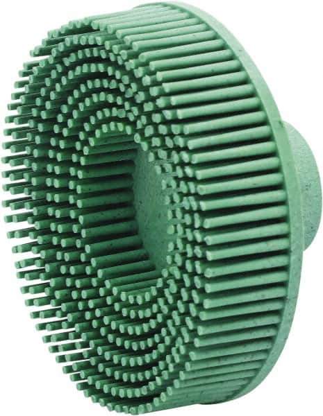Value Collection - 3" 50 Grit Ceramic Straight Disc Brush - Threaded Hole Connector, 5/8" Trim Length, 1/4-20 Threaded Arbor Hole - Exact Industrial Supply