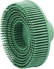 Value Collection - 3" 50 Grit Ceramic Straight Disc Brush - Threaded Hole Connector, 5/8" Trim Length, 1/4-20 Threaded Arbor Hole - Exact Industrial Supply
