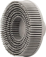 Value Collection - 3" 120 Grit Ceramic Straight Disc Brush - Threaded Hole Connector, 5/8" Trim Length, 1/4-20 Threaded Arbor Hole - Exact Industrial Supply