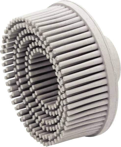 Value Collection - 2" 120 Grit Ceramic Straight Disc Brush - Threaded Hole Connector, 5/8" Trim Length, 1/4-20 Threaded Arbor Hole - Exact Industrial Supply
