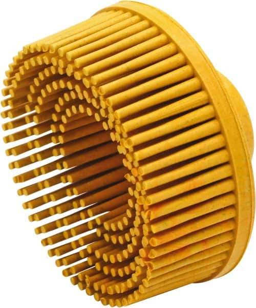 Value Collection - 2" 80 Grit Ceramic Straight Disc Brush - Threaded Hole Connector, 5/8" Trim Length, 1/4-20 Threaded Arbor Hole - Exact Industrial Supply