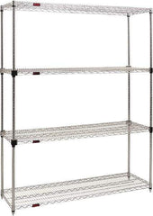 Eagle MHC - 4 Shelf Eagle MHC Wire Shelving - Starter Unit - 48" Wide x 18" Deep x 74" High, - Exact Industrial Supply