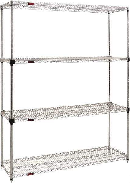 Eagle MHC - 4 Shelf Eagle MHC Wire Shelving - Starter Unit - 36" Wide x 18" Deep x 74" High, - Exact Industrial Supply