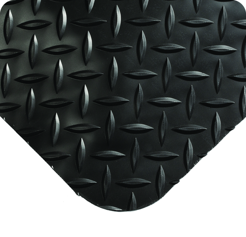 Diamond Plate SpongeCote Floor Mat - 3' x 5' x 9/16" Thick - (Black Anti-Fatigue) - Exact Industrial Supply