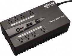 Tripp-Lite - 15 Amp, 600 VA, Flat Pack Mount Standby Backup Uninterruptible Power Supply - Backup 3 min with Full Load & 9 min with Half Load, 120 VAC Input & Output, 300 Watt Output, 1 Phases, 6 Outlets - Exact Industrial Supply